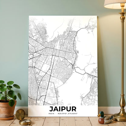 Jaipur Elegant Map Poster