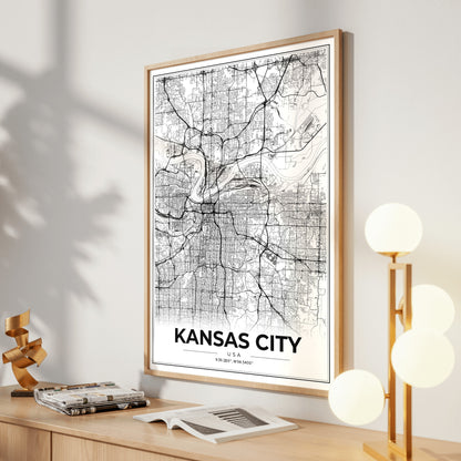 Kansas City Modern Map Poster