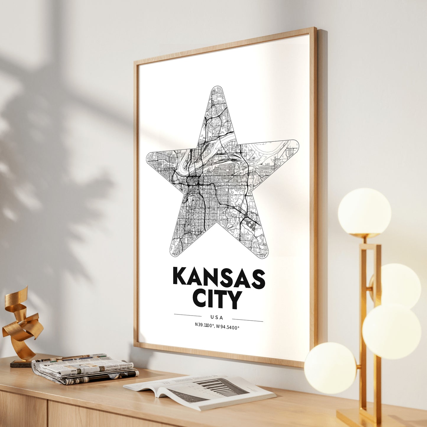 Kansas City Star Map Poster
