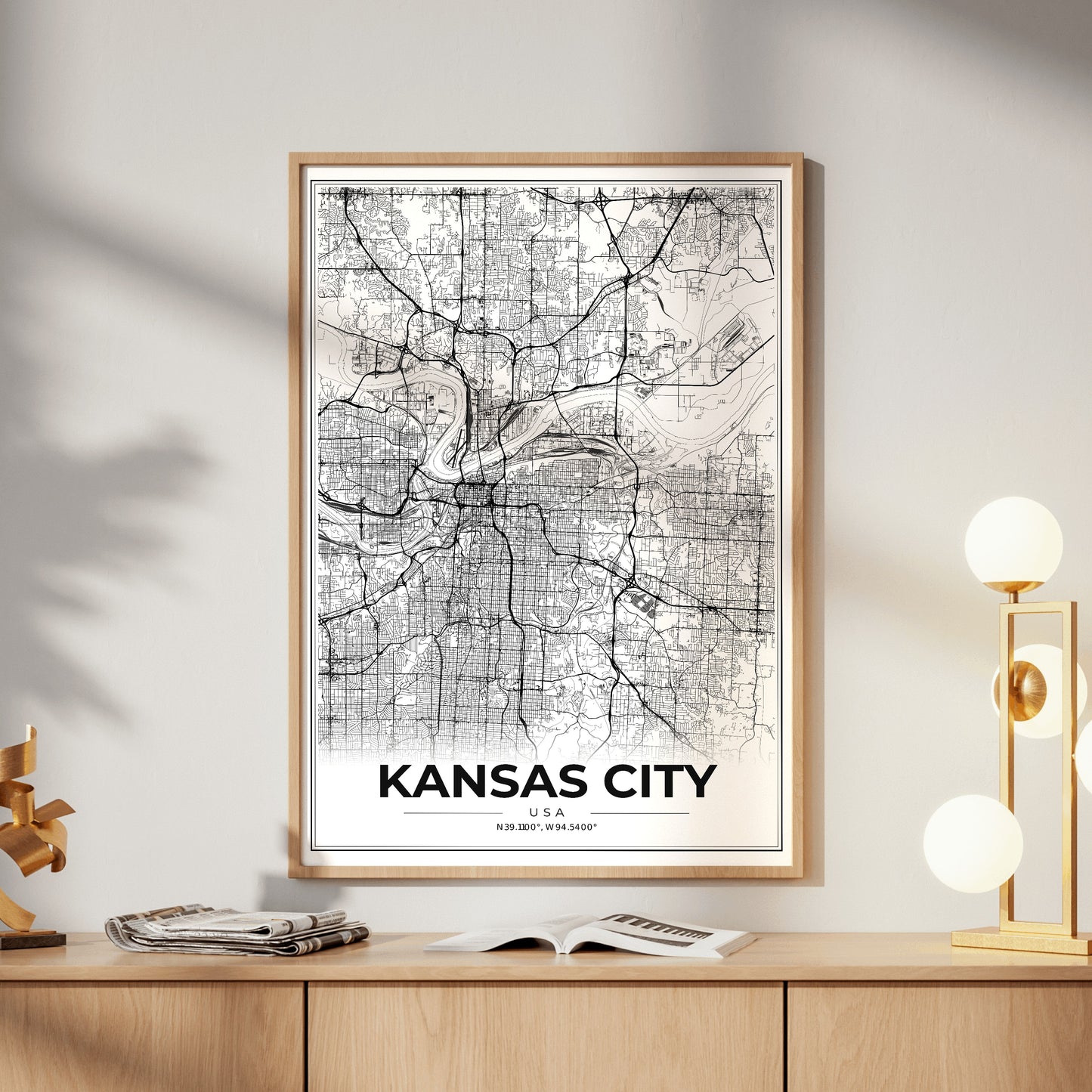 Kansas City Modern Map Poster