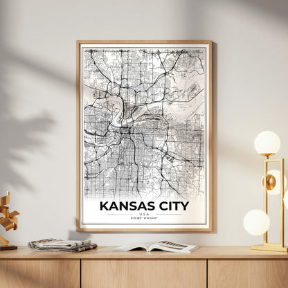 Kansas City Modern Map Poster