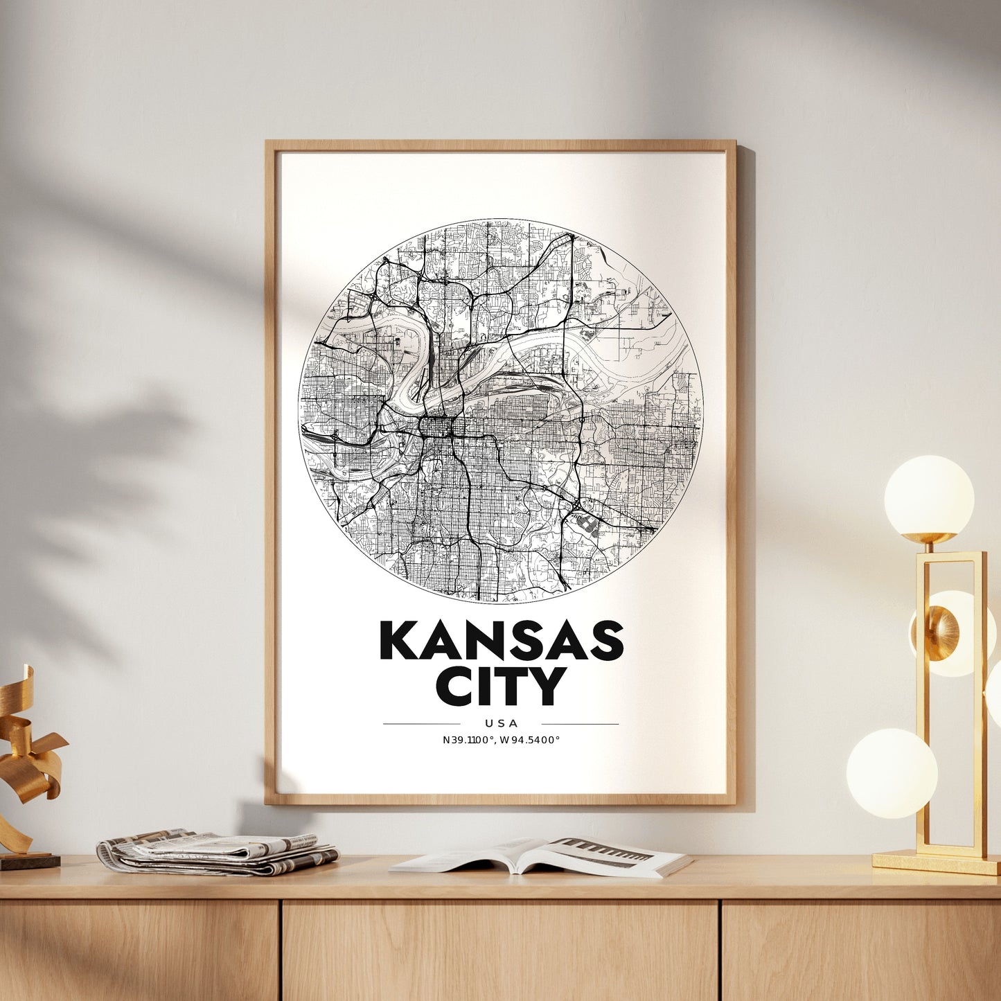 Kansas City Spot Map Poster