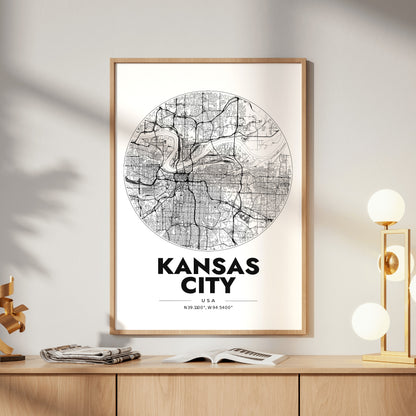 Kansas City Spot Map Poster