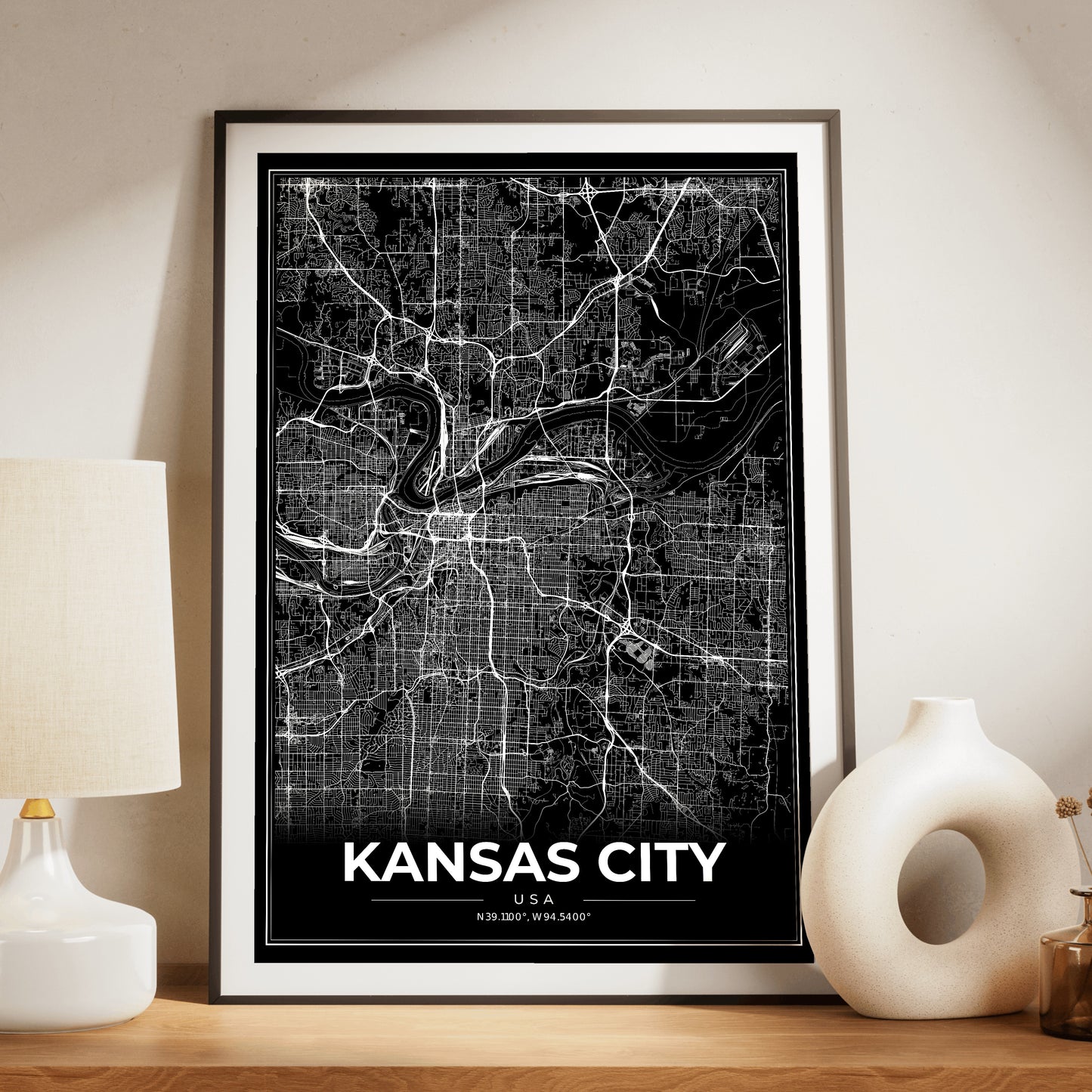 Kansas City Modern Map Poster