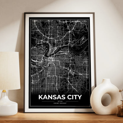 Kansas City Modern Map Poster