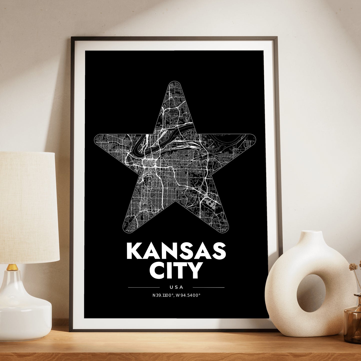 Kansas City Star Map Poster