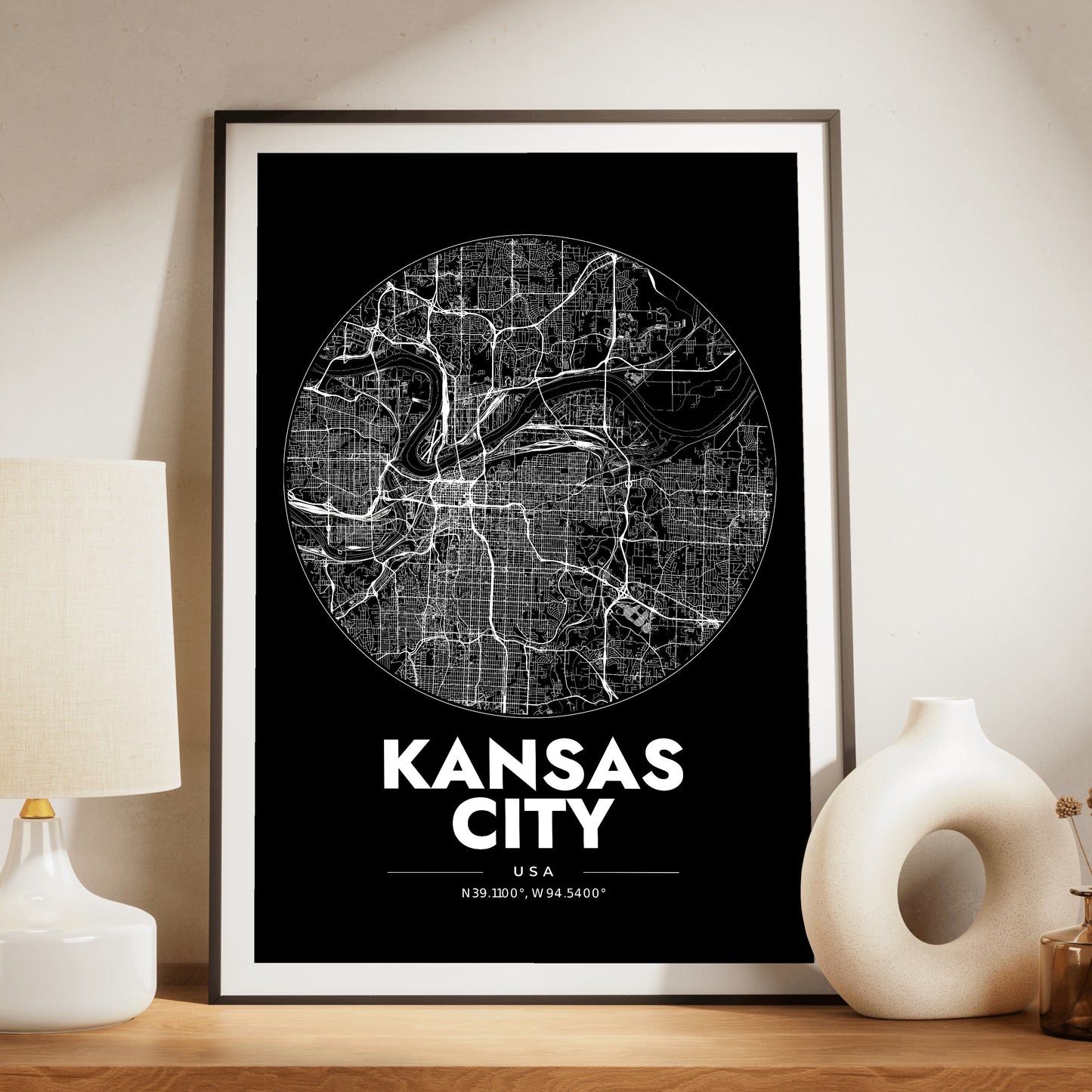 Kansas City Spot Map Poster