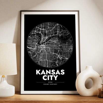 Kansas City Spot Map Poster