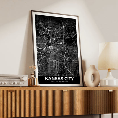 Kansas City Elegant Map Poster