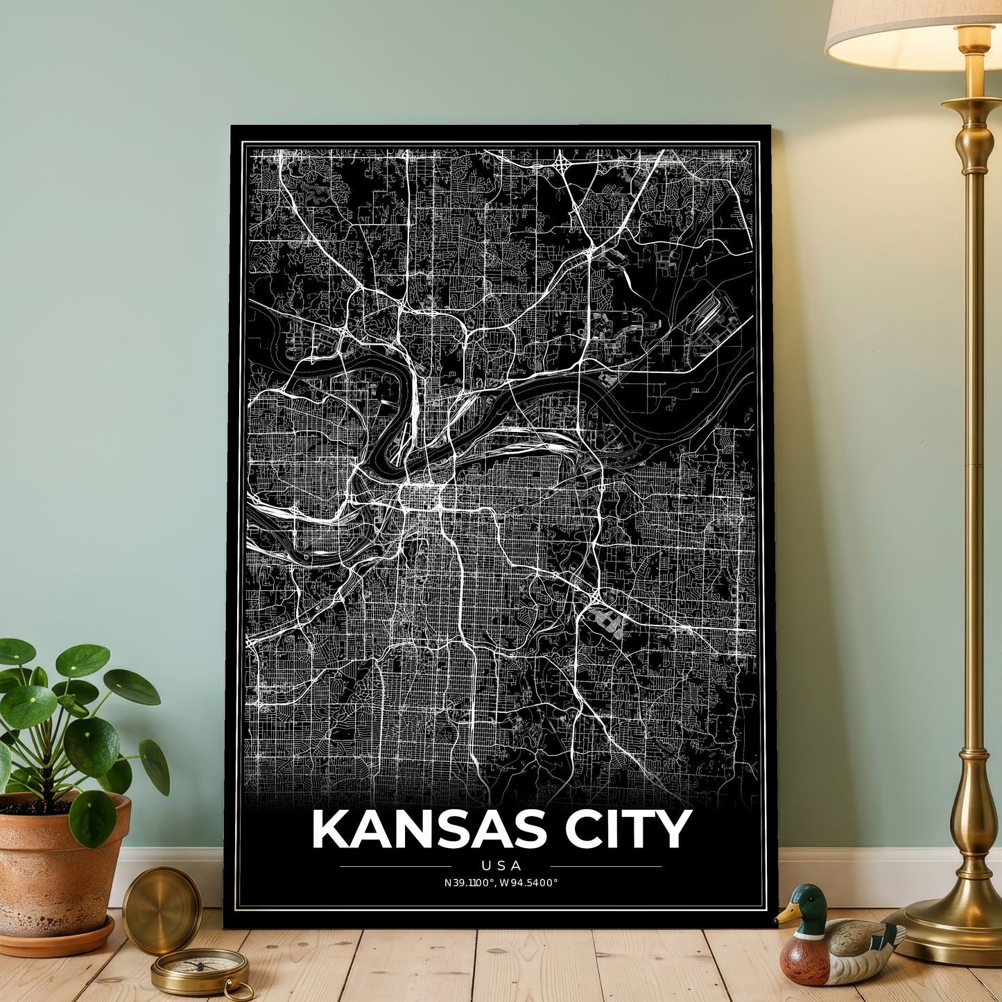 Kansas City Modern Map Poster