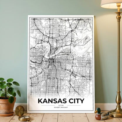 Kansas City Modern Map Poster