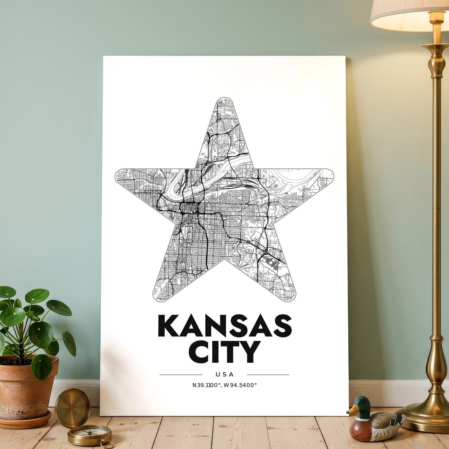 Kansas City Star Map Poster