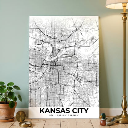 Kansas City Elegant Map Poster