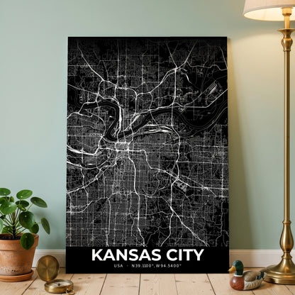Kansas City Elegant Map Poster