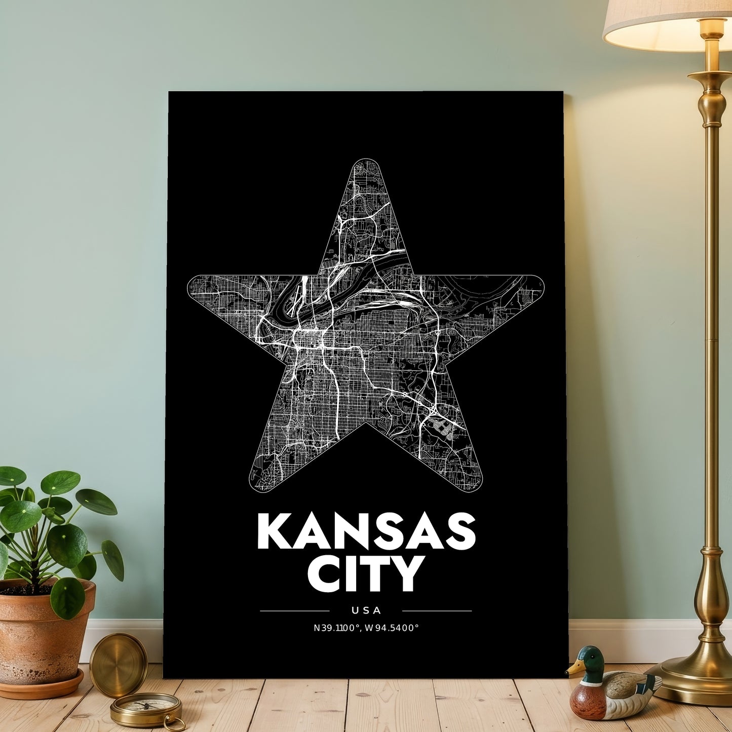 Kansas City Star Map Poster