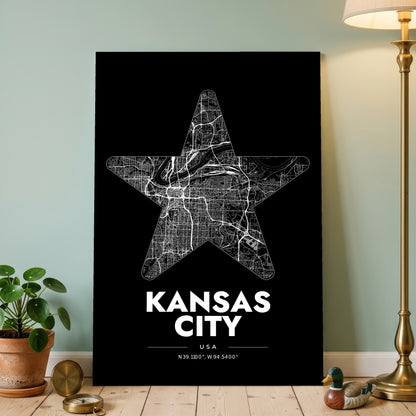 Kansas City Star Map Poster