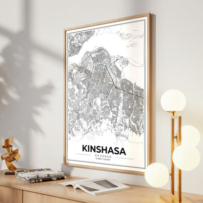 Kinshasa Modern Map Poster