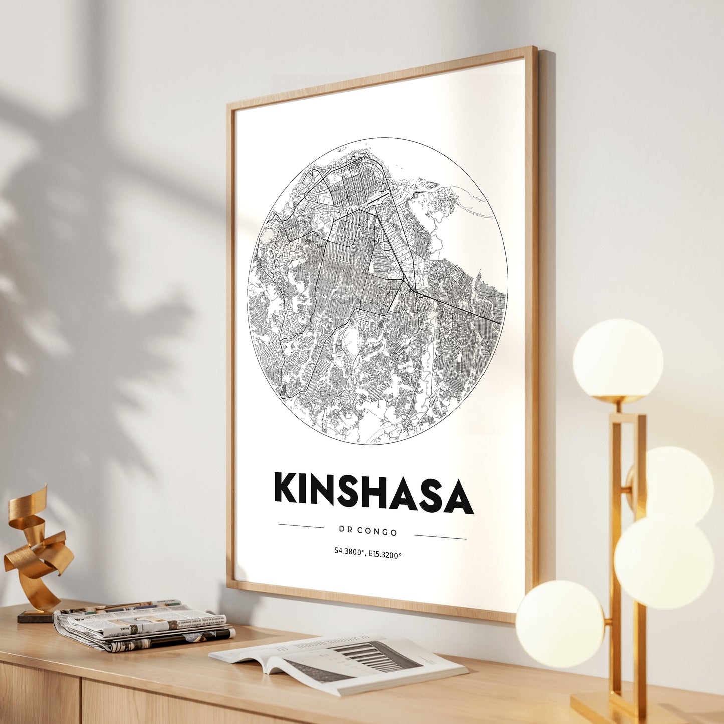 Kinshasa Spot Map Poster