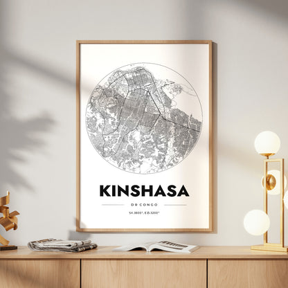 Kinshasa Spot Map Poster