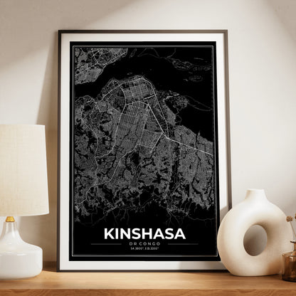 Kinshasa Modern Map Poster