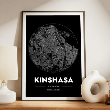 Kinshasa Spot Map Poster