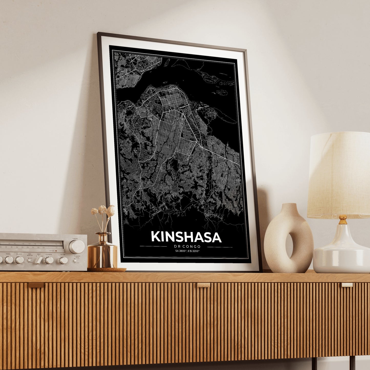 Kinshasa Modern Map Poster