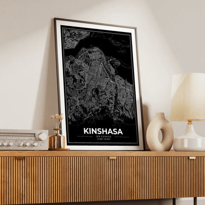 Kinshasa Modern Map Poster