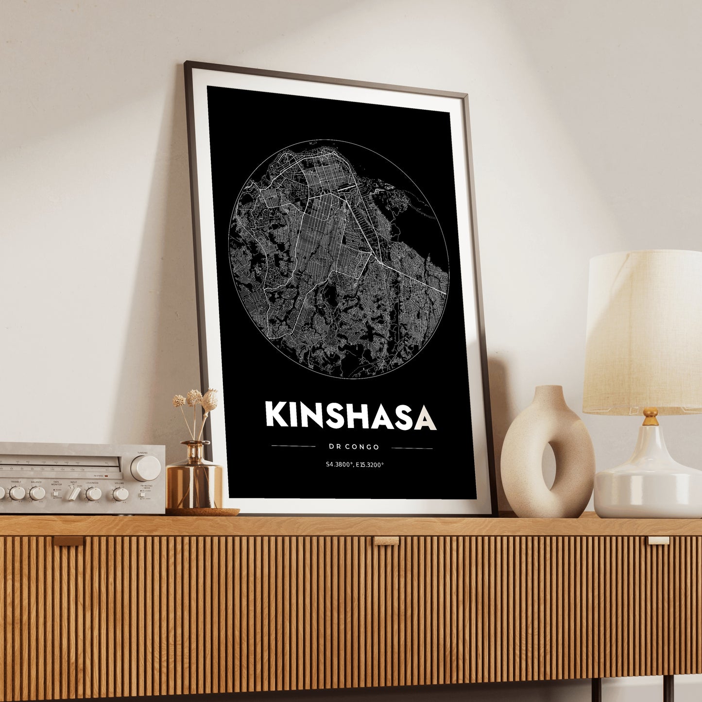 Kinshasa Spot Map Poster