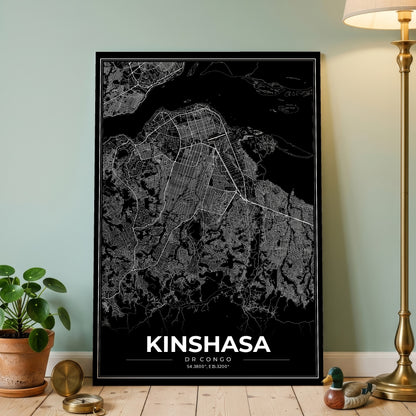 Kinshasa Modern Map Poster