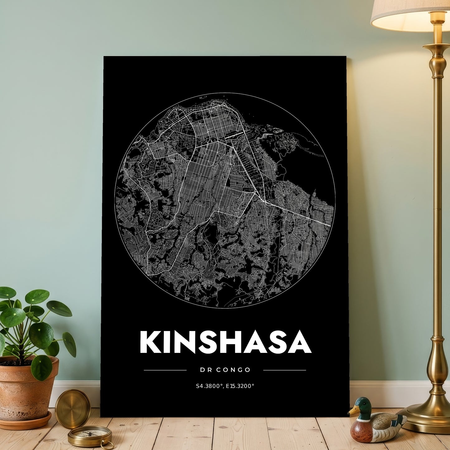 Kinshasa Spot Map Poster