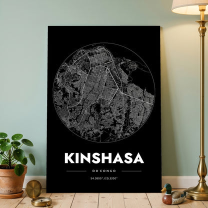 Kinshasa Spot Map Poster