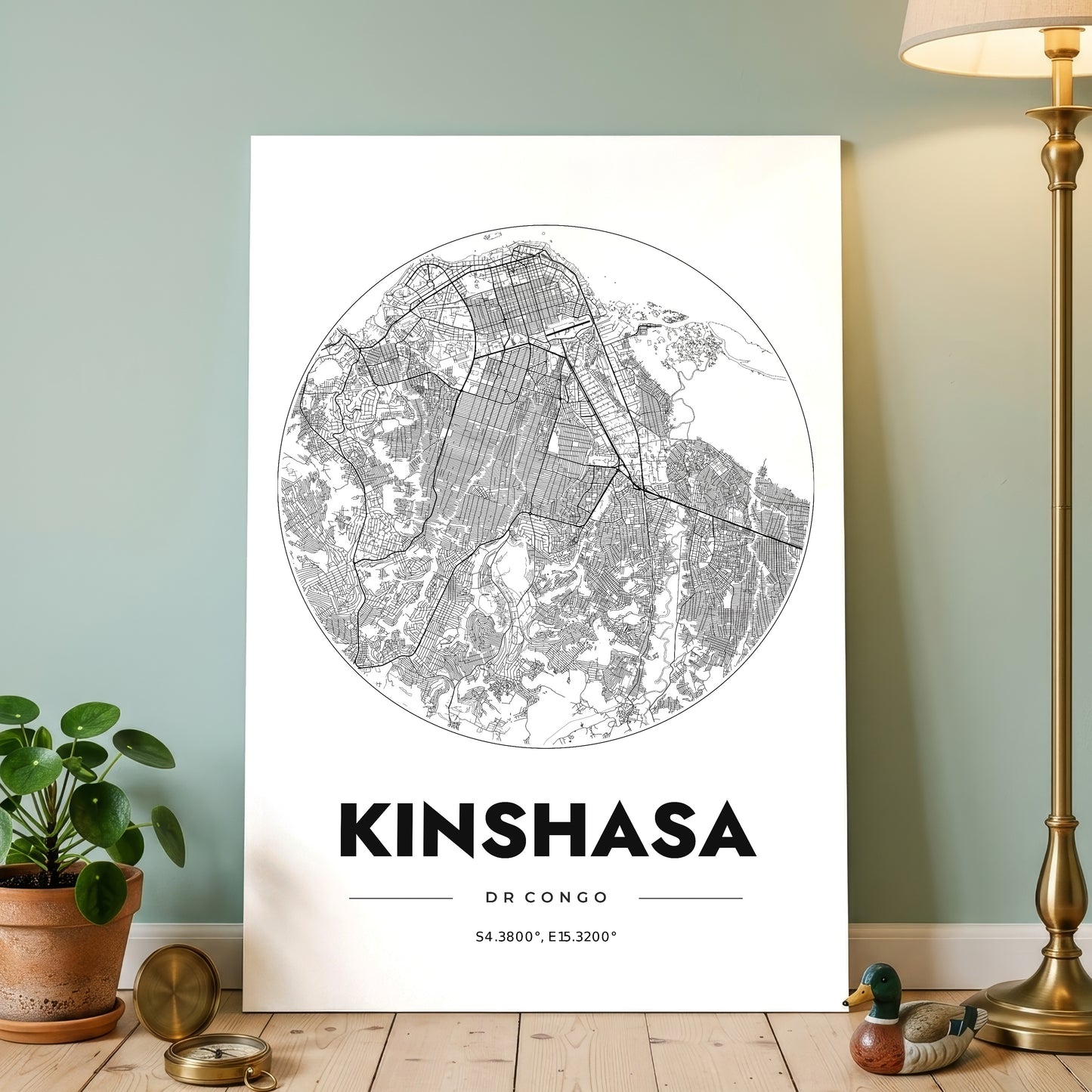 Kinshasa Spot Map Poster