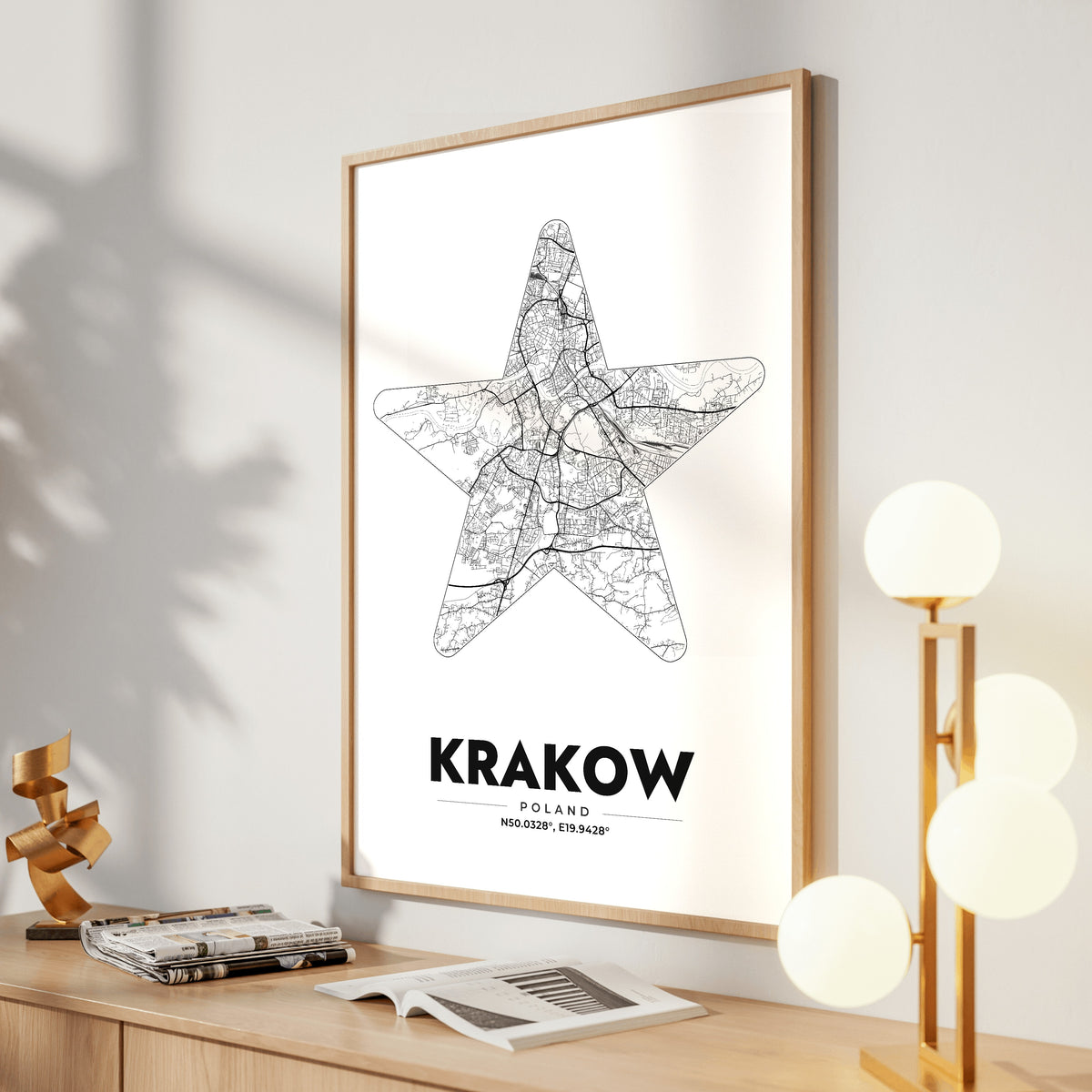 Krakow Star Map Poster
