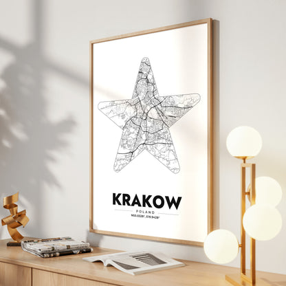 Krakow Star Map Poster
