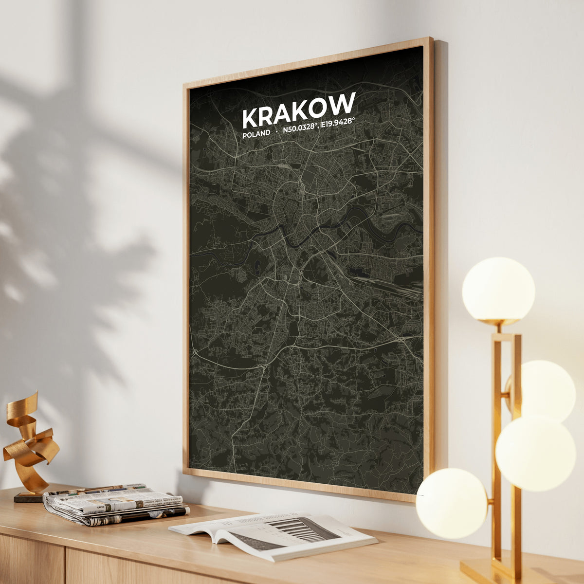 Krakow Sable Map Poster