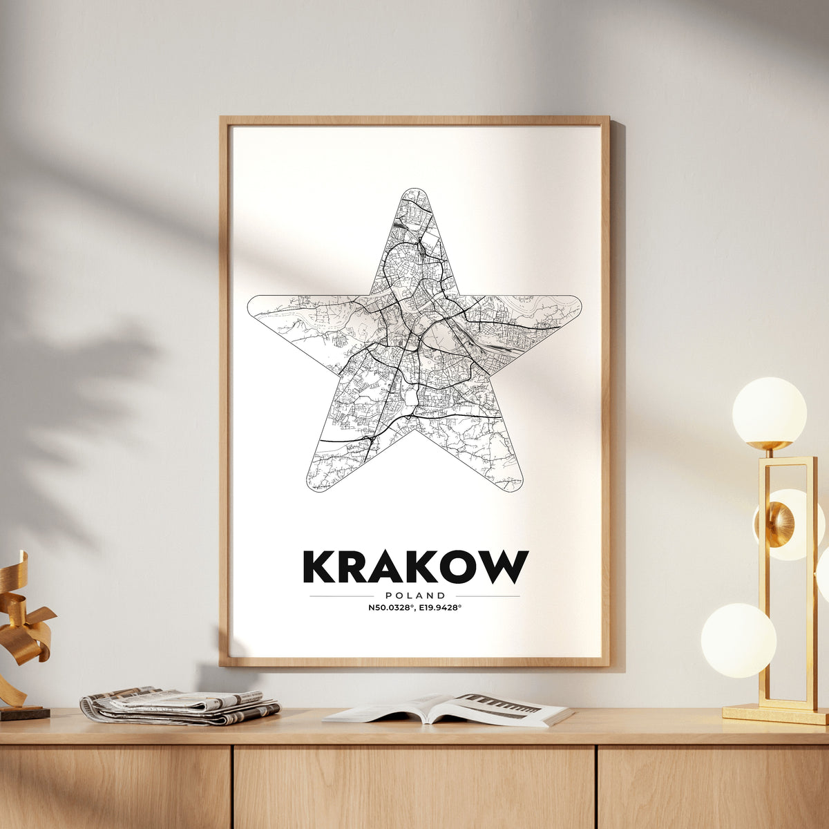 Krakow Star Map Poster