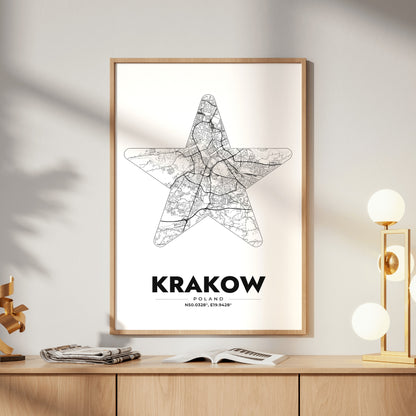 Krakow Star Map Poster