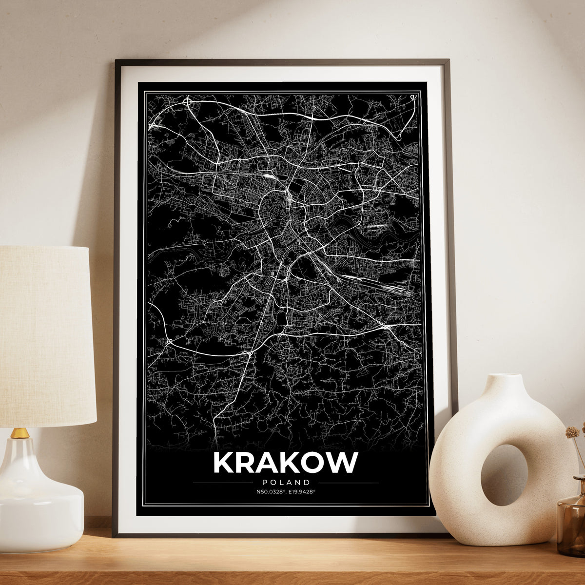 Krakow Modern Map Poster