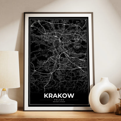 Krakow Modern Map Poster