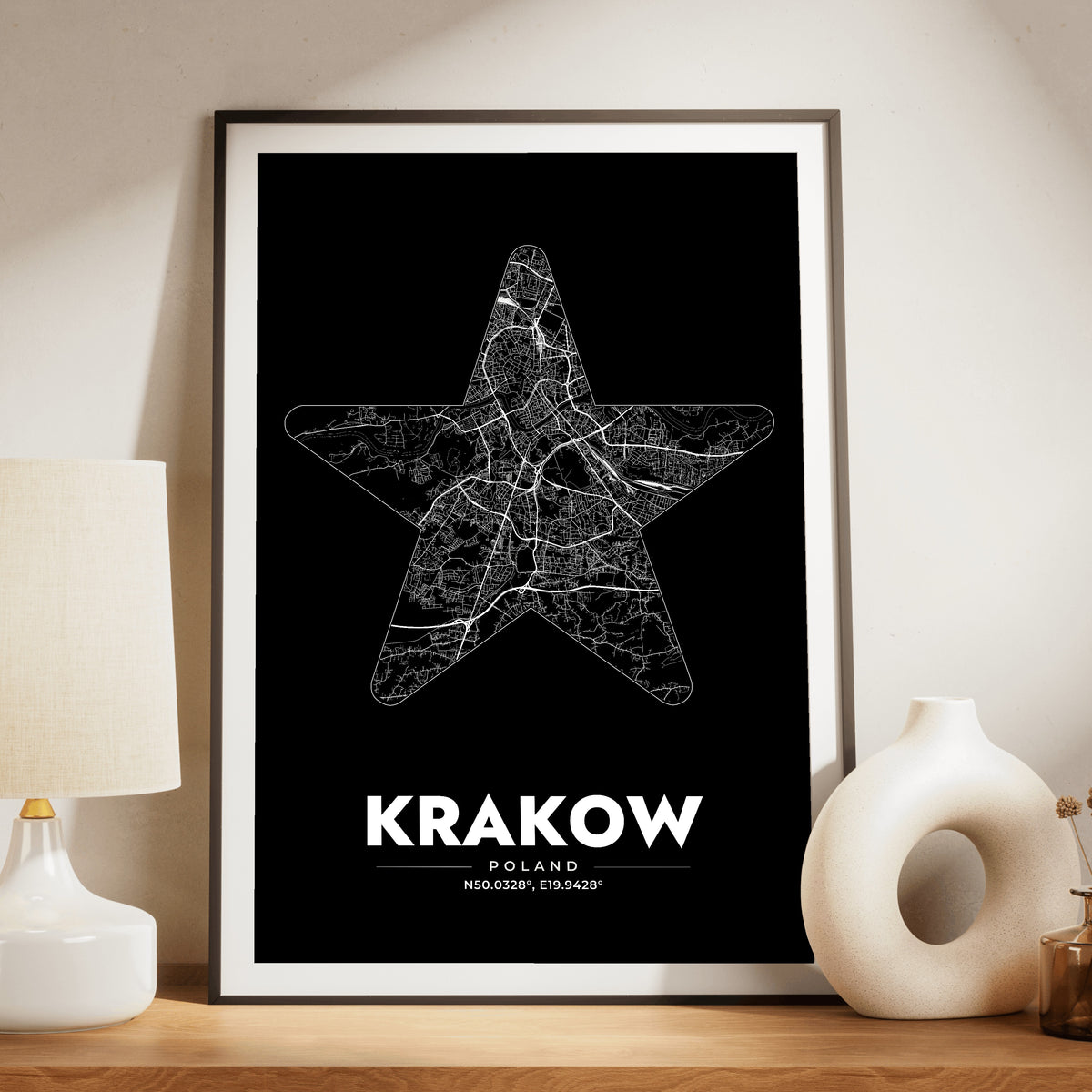Krakow Star Map Poster