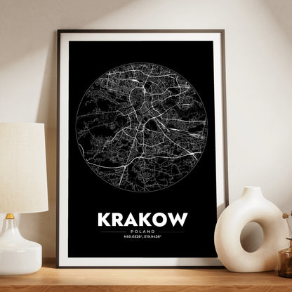 Krakow Spot Map Poster