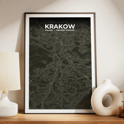 Krakow Sable Map Poster