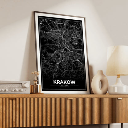 Krakow Modern Map Poster