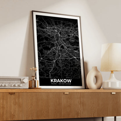 Krakow Elegant Map Poster