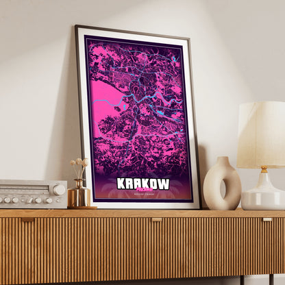 Krakow GTA Map Poster