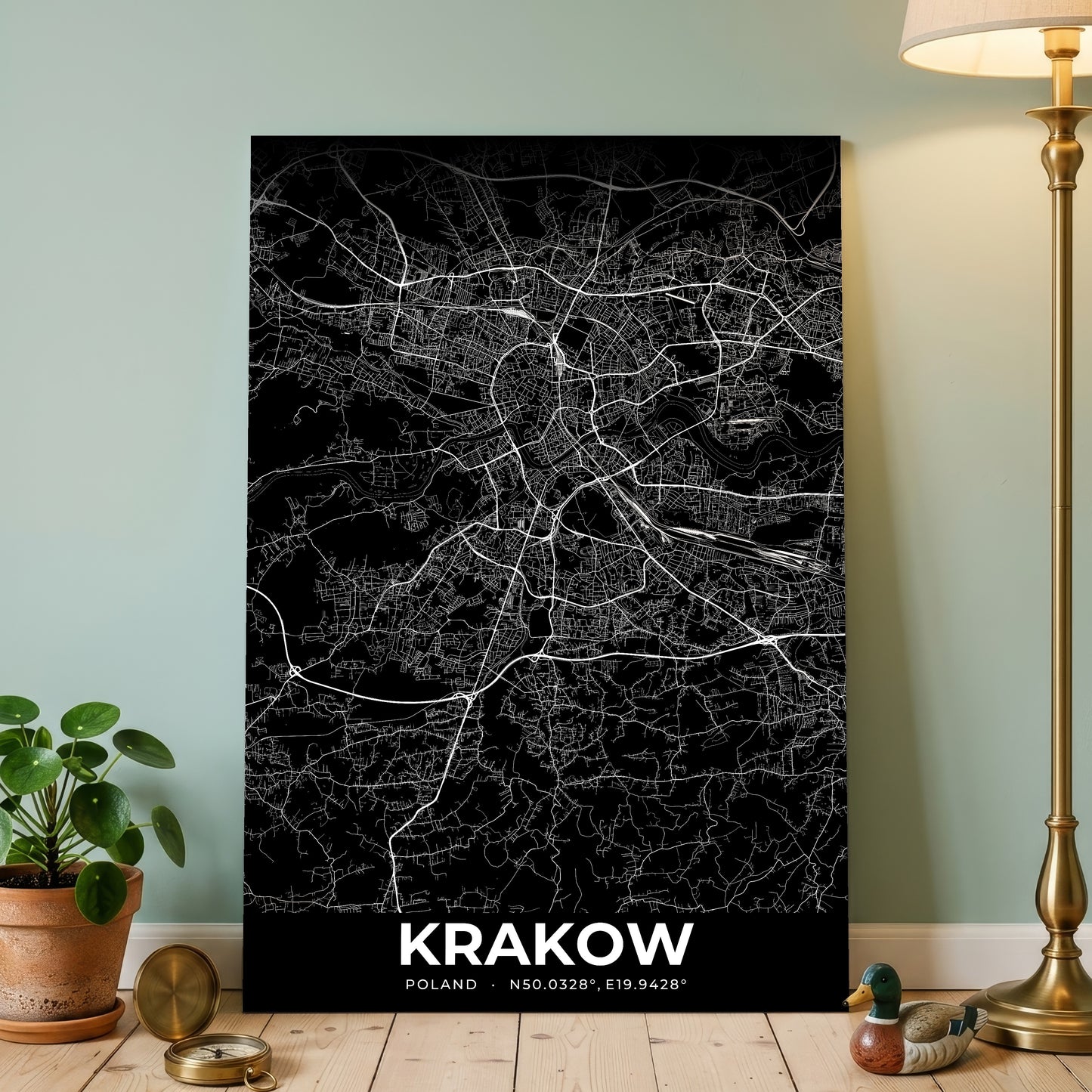 Krakow Elegant Map Poster