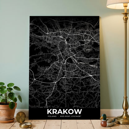 Krakow Elegant Map Poster