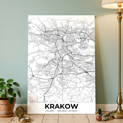 Krakow Elegant Map Poster