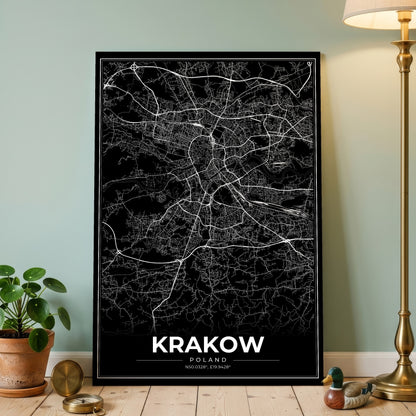 Krakow Modern Map Poster