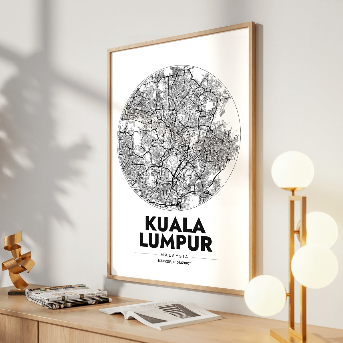 Kuala Lumpur Spot Map Poster